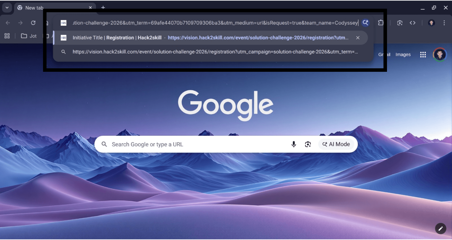 Join via link screenshot